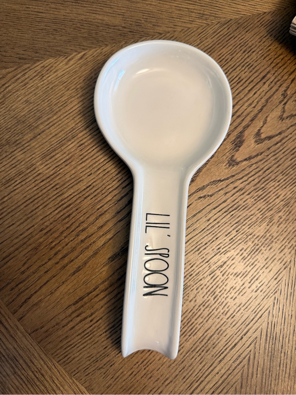 Rae Dunn “Lil’ Spoon” Ceramic Spoon Rest – White Farmhouse Kitchen Decor